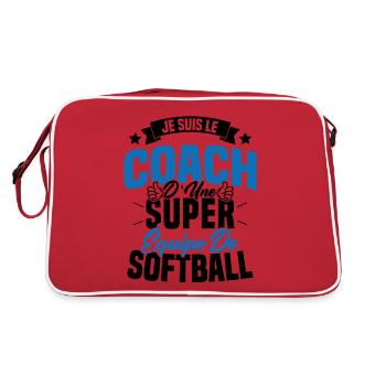 Je Suis Le Coach D'une Super Équipe De Softball - Sac Retro - rouge/blanc - Dos