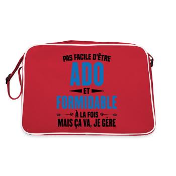 Pas Facile d'Être Ado Et Formidable À La Fois - Sac Retro - rouge/blanc - Dos
