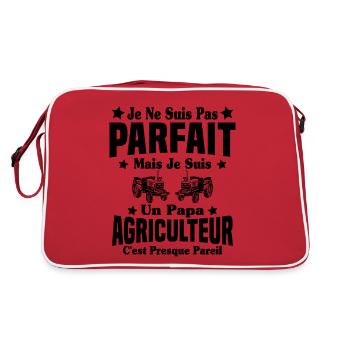 Pas Parfait Mais Je suis un Papa Agriculteur Cool - Sac Retro - rouge/blanc - Dos
