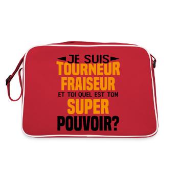 Tourneur fraiseur Cadeau drôles - Sac Retro - rouge/blanc - Dos