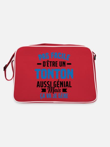tonton génial cadeau humour tonton - Sac Retro - rouge/blanc - Dos