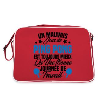 Un mauvais jour de ping pong est toujours mieux - Sac Retro - rouge/blanc - Dos