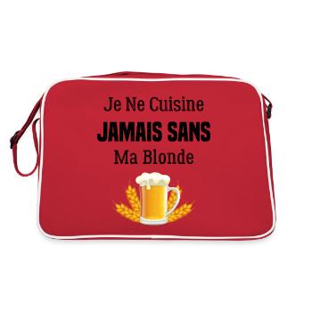 Je ne cuisine jamais sans ma blonde - Sac Retro - rouge/blanc - Dos