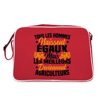 Humour Agricole Meilleur Agriculteur Homme - Sac Retro - rouge/blanc - Dos