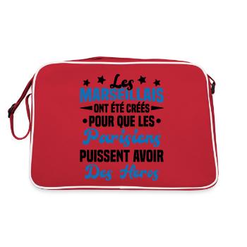 Les marseillais ont été créés pour les parisiens - Sac Retro - rouge/blanc - Dos
