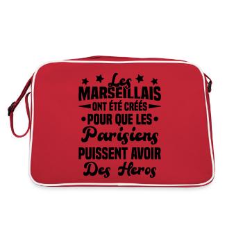 Les marseillais ont été créés pour les parisiens - Sac Retro - rouge/blanc - Dos