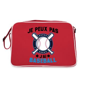 Je Peux Pas J'ai Baseball Humour Cadeau - Sac Retro - rouge/blanc - Dos