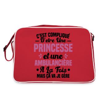 Princesse et Ambulancière Cadeau Humour - Sac Retro - rouge/blanc - Dos