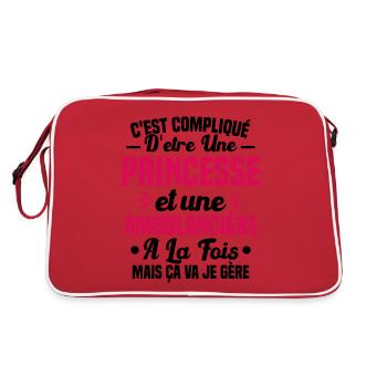 Princesse et Ambulancière Cadeau Humour - Sac Retro - rouge/blanc - Dos