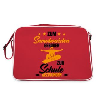 Né pour faire du snowboard force d'aller à l'école - Sac Retro - rouge/blanc - Dos