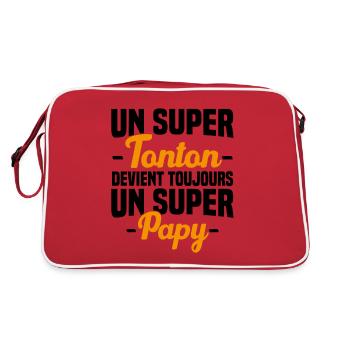 Un super tonton devient toujours un super papy - Sac Retro - rouge/blanc - Dos