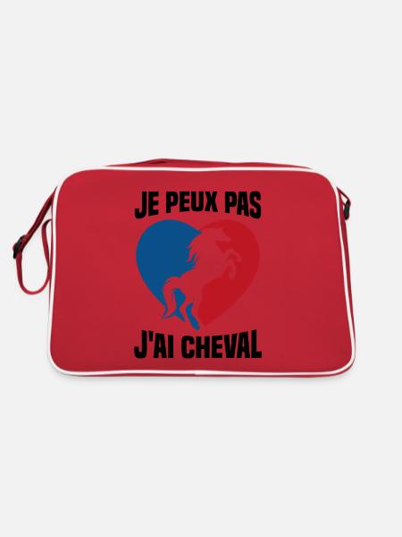 Je Peux Pas J'ai Cheval Vintage Cœur Cadeau - Sac Retro - rouge/blanc - Dos