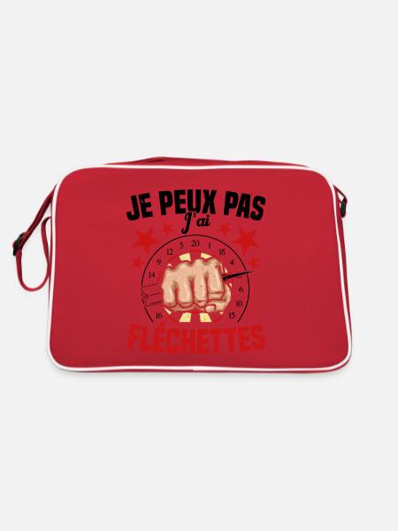 Je Peux Pas J'ai Fléchettes Humour Fléchette - Sac Retro - rouge/blanc - Dos
