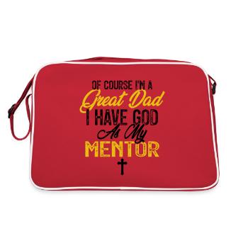 Gott ist mein Mentor Christlicher Vatertag - Retro Tasche - Rot/Weiß - Hinten