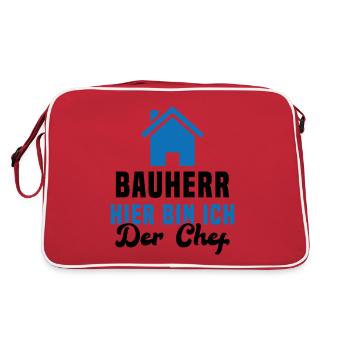 Maître d'ouvrage Ici, c'est moi le chef Chantier - Sac Retro - rouge/blanc - Dos