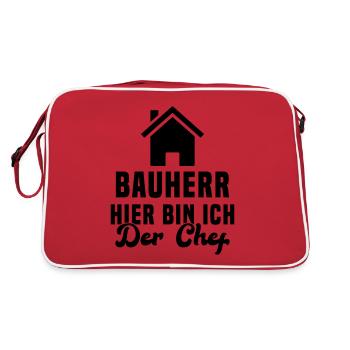 Maître d'ouvrage Ici, c'est moi le chef Chantier - Sac Retro - rouge/blanc - Dos