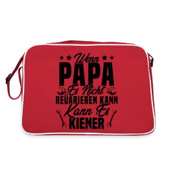 Si papa ne peut pas le réparer personne ne peut - Sac Retro - rouge/blanc - Dos
