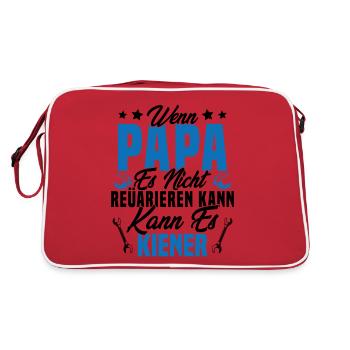 Si papa ne peut pas le réparer personne ne peut - Sac Retro - rouge/blanc - Dos