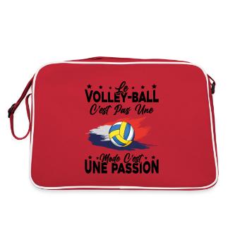 le Volley ball Est Une Passion idée Cadeau - Sac Retro - rouge/blanc - Dos