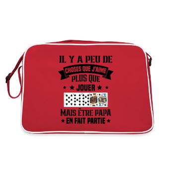 J'aime plus que jouer mais être papa idée cadeau - Sac Retro - rouge/blanc - Dos