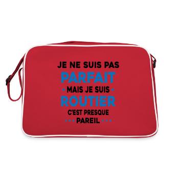 Pas parfait mais je suis Routier Cadeau Camionneur - Sac Retro - rouge/blanc - Dos