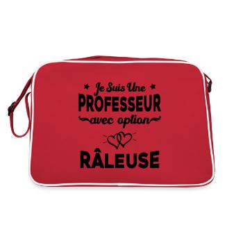 Femme je suis une professeur avec option râleuse - Sac Retro - rouge/blanc - Dos