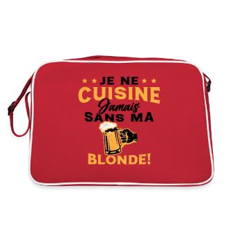 Je Ne Cuisine Jamais Sans Ma Blonde Humour - Sac Retro - rouge/blanc - Dos