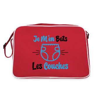Je M'en Bats Les Couches Cadeau Body Fun Enceinte - Sac Retro - rouge/blanc - Dos