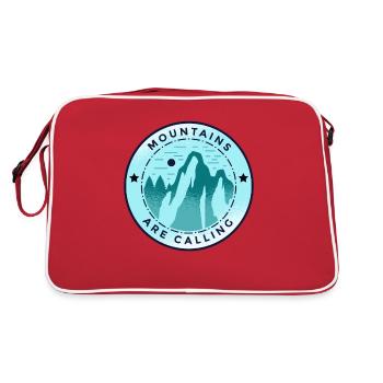 Les montagnes appellent des citations de montagne - Sac Retro - rouge/blanc - Dos