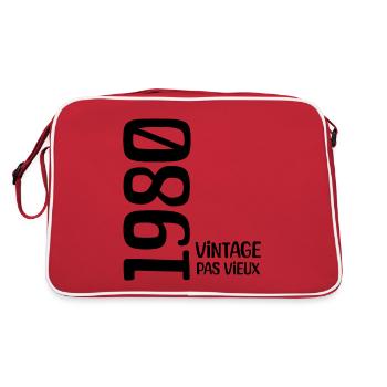 Anniversaire 1980 vintage 1980 né en 1980 - Sac Retro - rouge/blanc - Dos