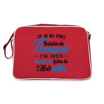 Pas besoin de thérapie besoin de faire de la Moto - Sac Retro - rouge/blanc - Dos