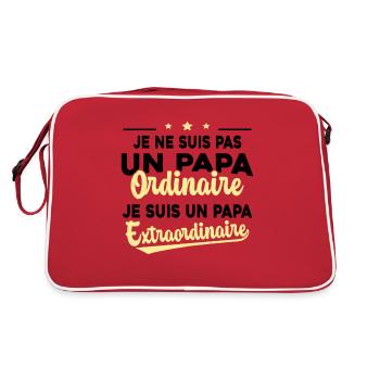 Pas Un Papa Ordinaire Je Suis Papa Extraordinaire - Sac Retro - rouge/blanc - Dos