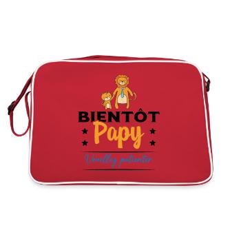 Homme Bientôt Papy Cadeau Futur Papy Grand-Père - Sac Retro - rouge/blanc - Dos