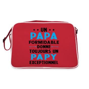 Un papa formidable - Papy exceptionnel Cadeau - Sac Retro - rouge/blanc - Dos