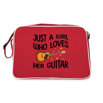 Guitariste pour les filles Femmes Enfants Guitare - Sac Retro - rouge/blanc - Dos