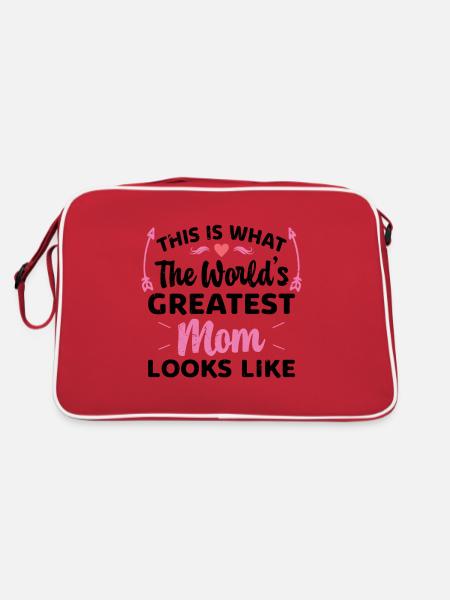 This is what the best mom in the world looks like - Retro Bag - red/white - Back
