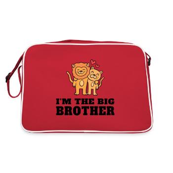 Ich bin der große Bruder - der zukünftige große Bruder - Retro Tasche - Rot/Weiß - Hinten