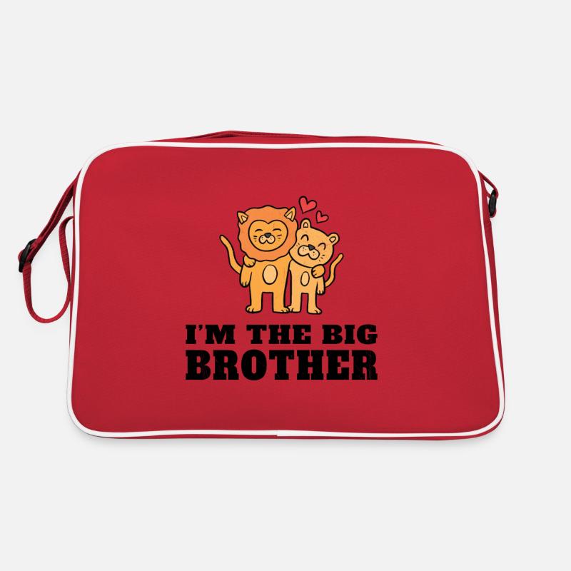 Ich bin der große Bruder - der zukünftige große Bruder - Retro Tasche - Rot/Weiß