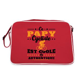 Ce papy cycliste est coole et authentique - Sac Retro - rouge/blanc - Dos