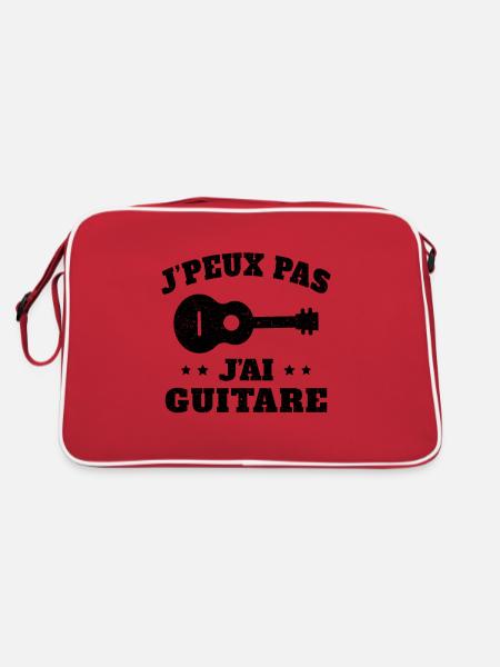 Je Peux Pas J'ai Guitare Cadeau Guitariste - Sac Retro - rouge/blanc - Dos