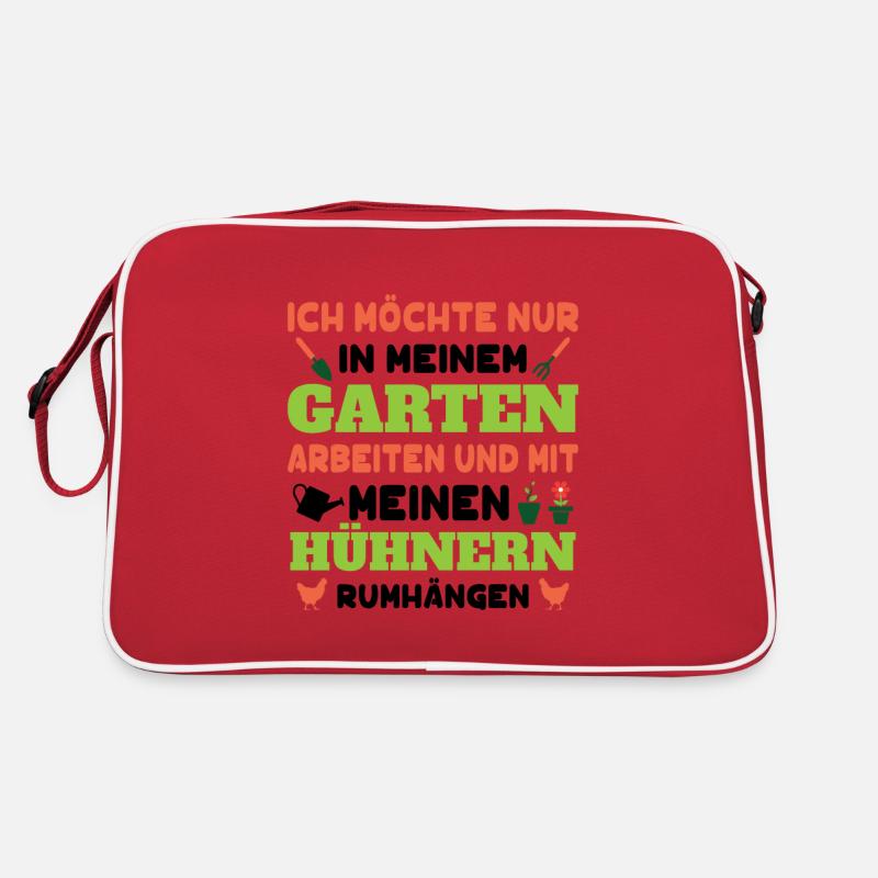 Gartenfreunde Geschenk Gartenliebhaber Garten Huhn Retro Tasche