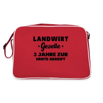 Landwirt Geselle Azubi Gesellenprüfung - Retro Tasche - Rot/Weiß - Hinten