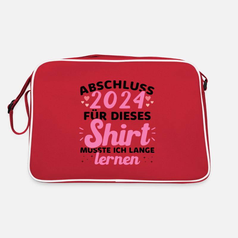 Abschluss 2024 Abschluss der Realschule - Retro Tasche - Rot/Weiß