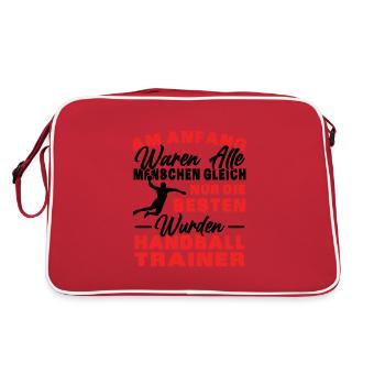 Besten Menschen Wurden Handball Trainer Handballer - Retro Tasche - Rot/Weiß - Hinten