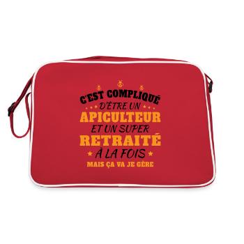 Un Apiculteur et un Super Retraité Cadeau Humour - Sac Retro - rouge/blanc - Dos