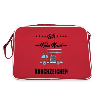 Feuerwehr Feuerwehrmann - Retro Tasche - Rot/Weiß - Hinten