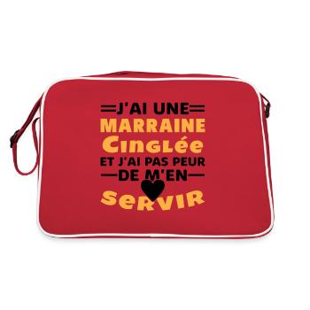 J'ai une marraine cinglée et je peux m'en servir - Sac Retro - rouge/blanc - Dos