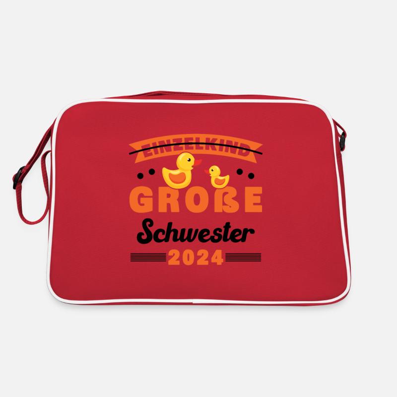 Große Schwester 2024 Schwester werden Einzelkind Retro Tasche