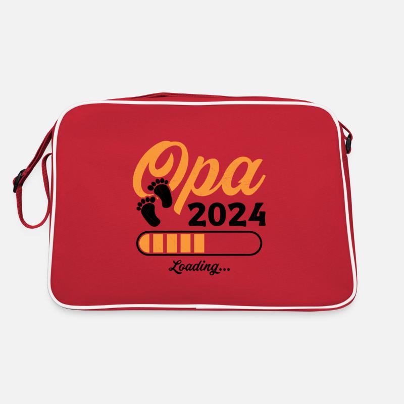 Werdender Opa 2024 Opa loading Geschenk Männer Retro Tasche
