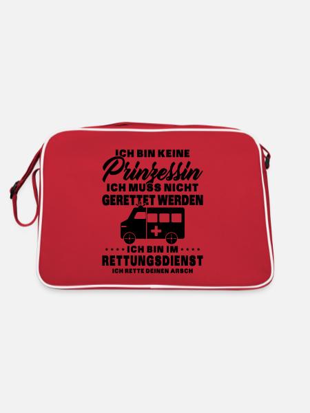 Frauensanitäterin Sanitäterin - Retro Tasche - Rot/Weiß - Hinten